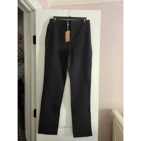 Quince Tall Pants Navy Ultra Stretch Ponte Straight Leg Pull On Pants Med TALL - Picture 3 of 8